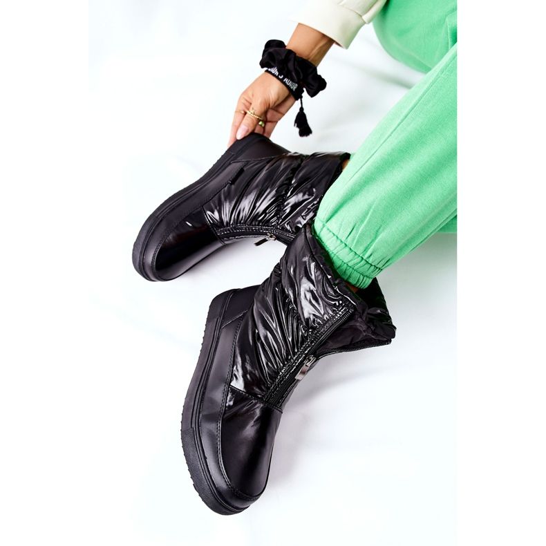 S.Barski Schwarze Monile warme Schneestiefel für Damen 1