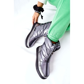 S.Barski Graue Monile Warme Schneestiefel für Damen silber- 1