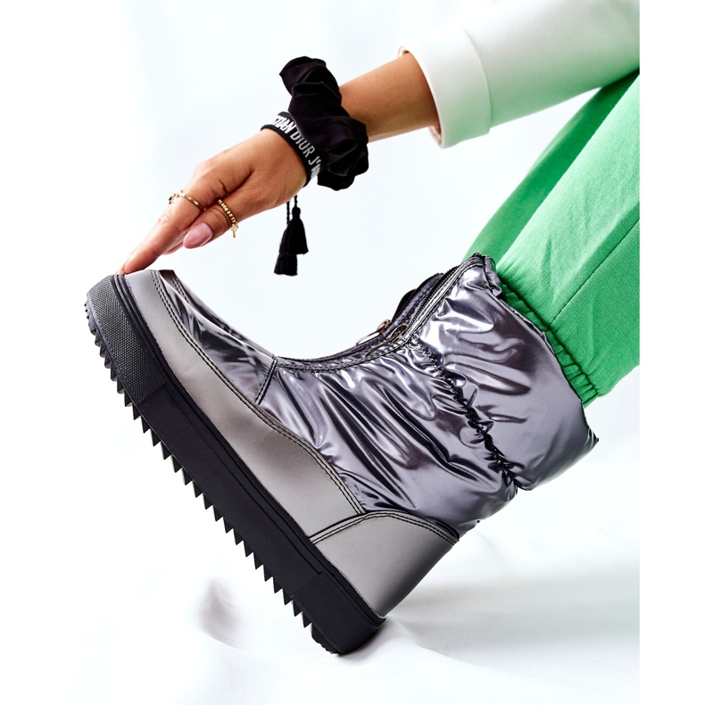 S.Barski Graue Monile Warme Schneestiefel für Damen silber- 2