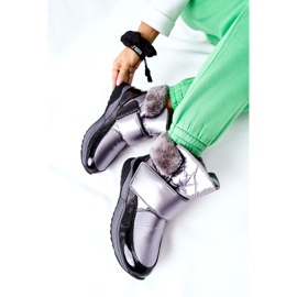 S.Barski Warme Schneestiefel für Damen Grau Evamia silber- 1