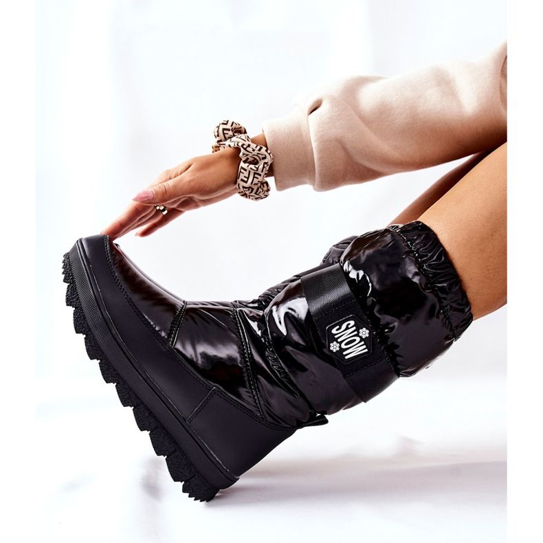 S.Barski Warme Schneestiefel mit hoher Membran für Damen Schwarz Eunousa 2