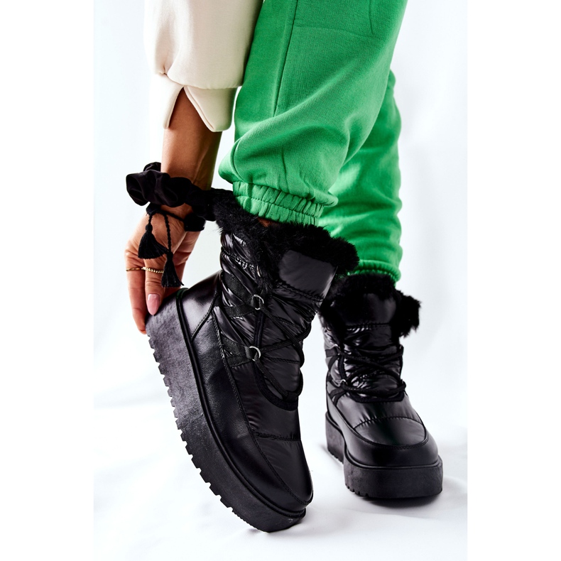 S.Barski Schwarze Gordian Damen Schwarze Warme Schneestiefel 1