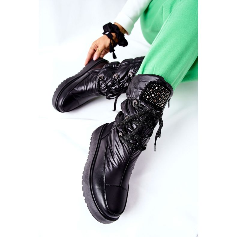 S.Barski Schwarze warme Schneestiefel für Damen Chardonnay 1