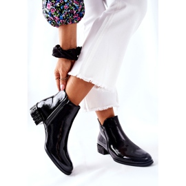 Flache Lackierte Warme Stiefel Sergio Leone BT540 Schwarz 2