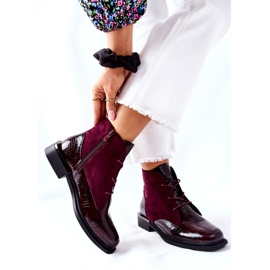 Wildleder Warm Stiefel Sergio Leone BT401 Burgund rotwein 2