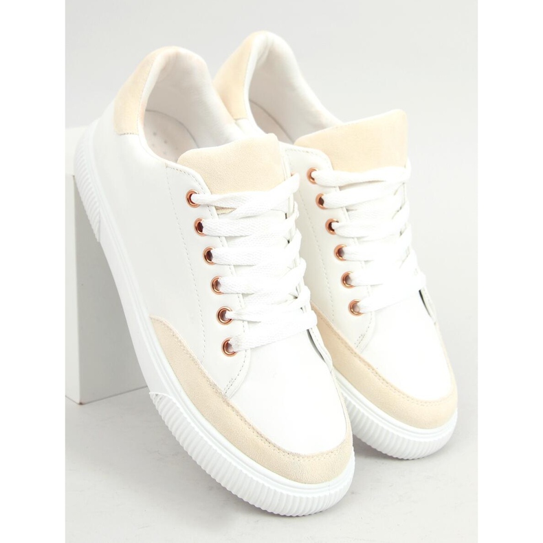 Weiße Damen-Sneaker 6110 Gelb 1