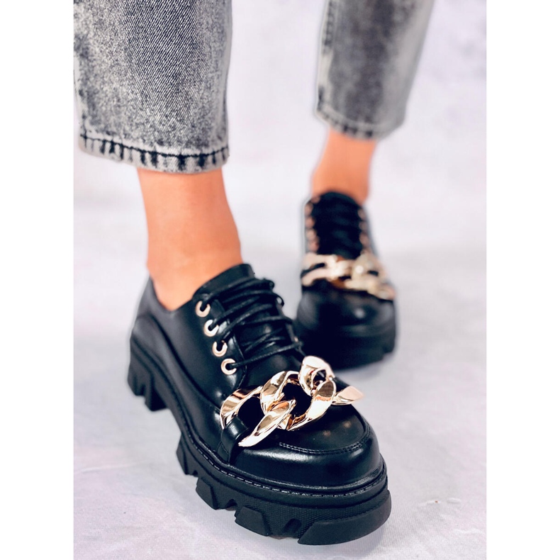 Tony Black Damenschuhe mit Kette schwarz 2