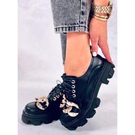 Tony Black Damenschuhe mit Kette schwarz 1