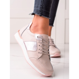 VINCEZA Sneakers aus gepudertem Leder rosa 2