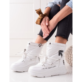 Schimmernde VINCEZA Schneestiefel weiß 1