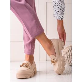 Sweet Shoes Elegante Schuhe auf der Plattform beige 1