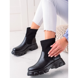 TRENDI Stiefel mit durchbrochener Socke schwarz 1
