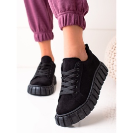 Sweet Shoes Wildleder-Sneaker auf der Plattform schwarz 2