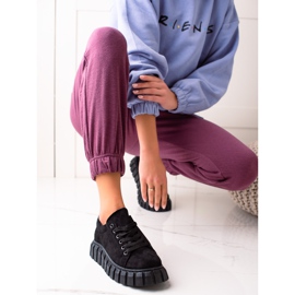 Sweet Shoes Wildleder-Sneaker auf der Plattform schwarz 1