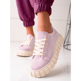 Sweet Shoes Wildleder-Sneaker auf der Plattform violett 1