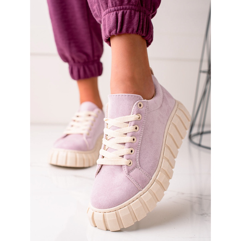 Sweet Shoes Wildleder-Sneaker auf der Plattform violett 1
