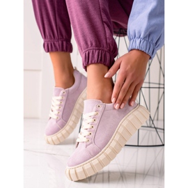 Sweet Shoes Wildleder-Sneaker auf der Plattform violett 2