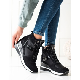 W. Potocki Turnschuhe auf Keil-Potocki schwarz 1