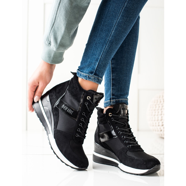 W. Potocki Turnschuhe auf Keil-Potocki schwarz 1