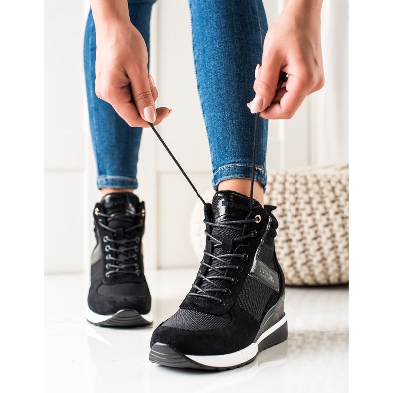 W. Potocki Turnschuhe auf Keil-Potocki schwarz 2