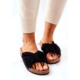 FW1 Schwarze Taryne Flip-Flops mit Korksohle 1