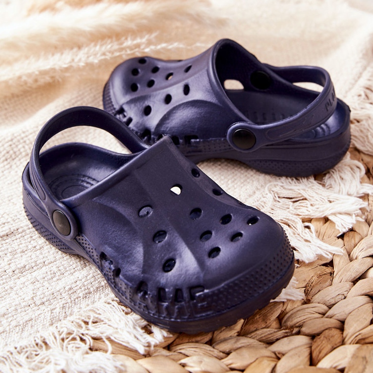 Flameshoes Kinderhausschuhe Marineblau Crocs 2