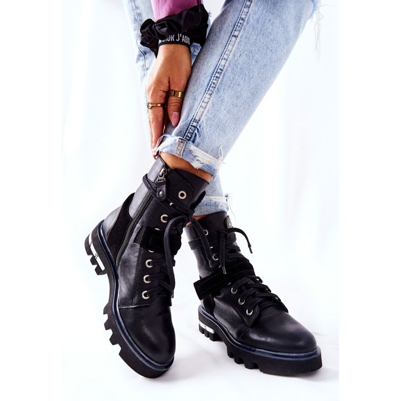 Maciejka Arbeitsstiefel aus schwarzem Leder 05219-01 2