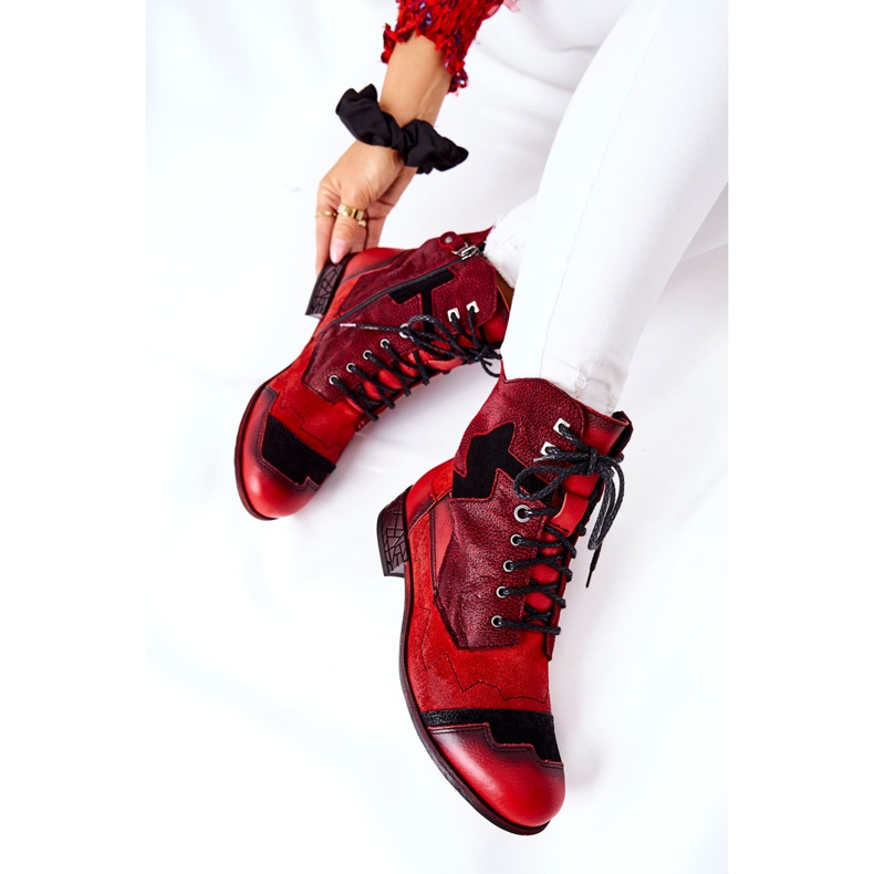 Warme Damen Lederstiefel Maciejka Rot 04625-08 1