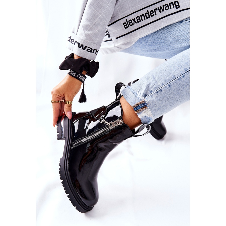 PS1 Warme Lederstiefel mit Reißverschluss Schwarz Cortona 1