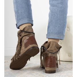 Beige Damenstiefel im Stil von Boho Maral 1