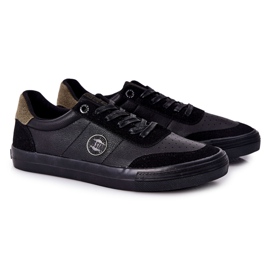 Herren Leder Sneaker Big Star II174008 Schwarz-Grün 1