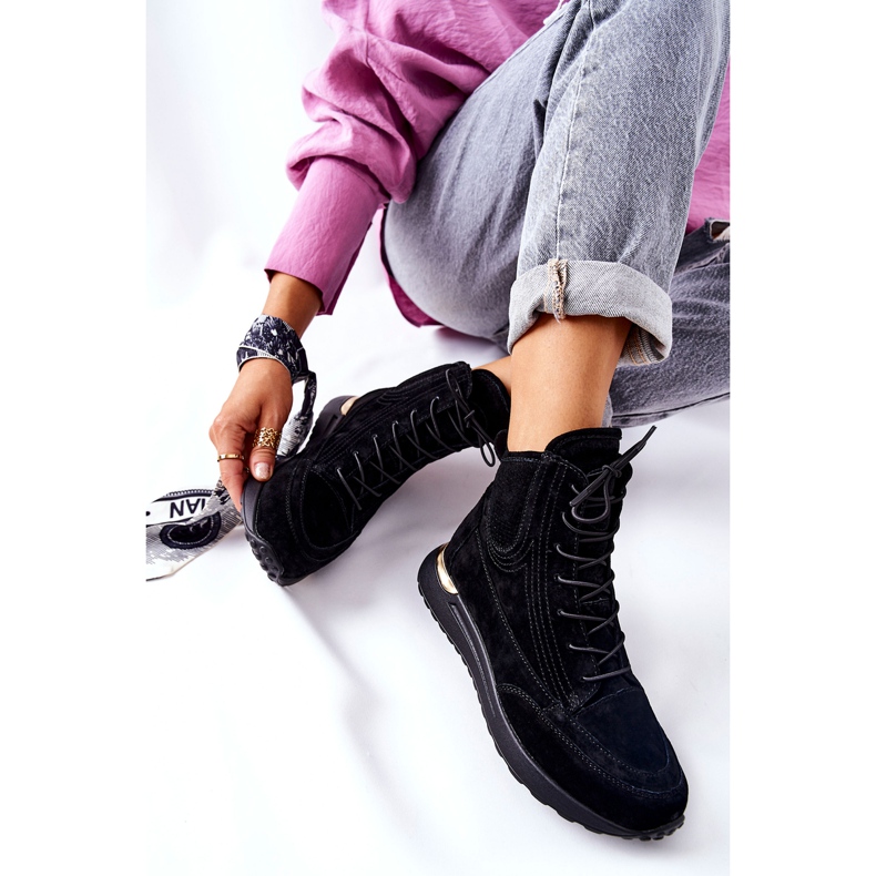 POTOCKI Hohe Wildleder-Sportsneaker Schwarz Chocci 1