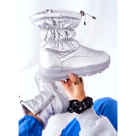 PE1 Damen Silver Starbone Warme Schneestiefel mit Reißverschluss silber- 1