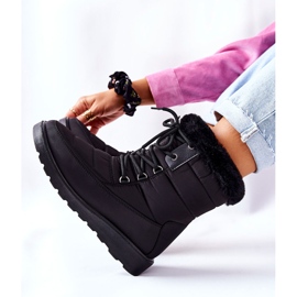 Vinceza Hohe Schneestiefel mit Fell Schwarz Haneta 2