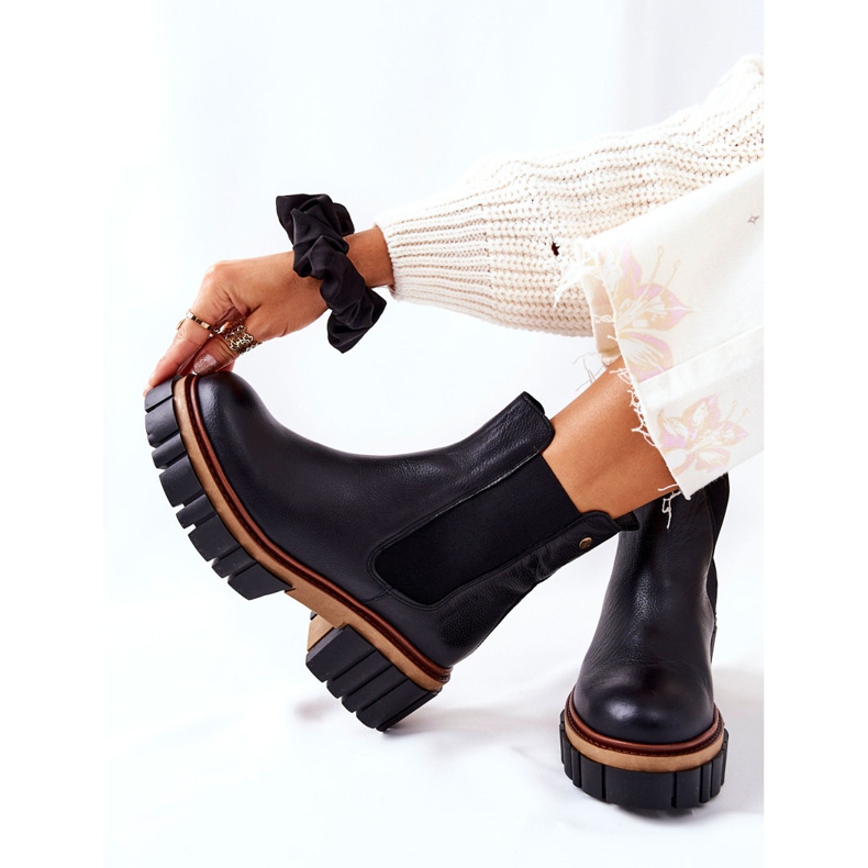 Maciejka Arbeitsstiefel aus schwarzem Leder 05312-01 2