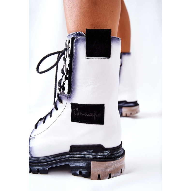 Lederstiefeletten Warme Stiefel Maciejka Weiß 05113-11 schwarz 1