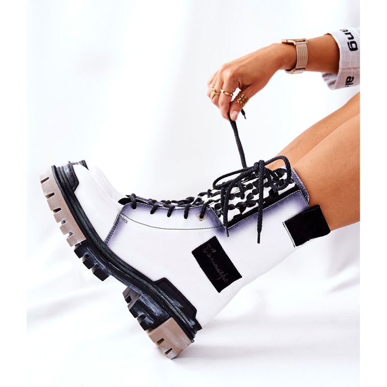 Lederstiefeletten Warme Stiefel Maciejka Weiß 05113-11 schwarz 2