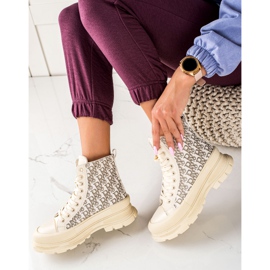 TRENDI Hohe Beige Fashion Sneakers 1