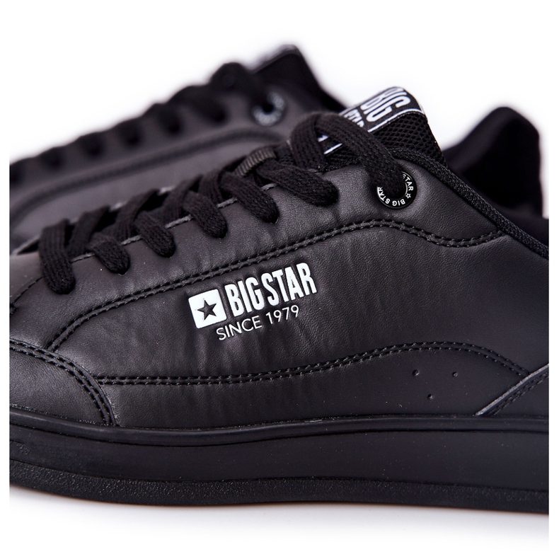 Memory Foam Big Star II174169 Schwarze Ledersneaker 1