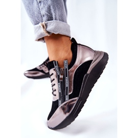 POTOCKI Leder Sportschuhe Sneakers Schwarz Silber Minor silber- 1