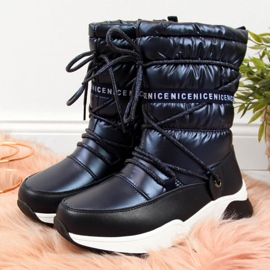 Wasserdichte Schneestiefel Jr EVE324A marineblau weiß navy blau 1