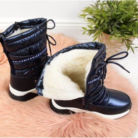 Wasserdichte Schneestiefel Jr EVE324A marineblau weiß 2