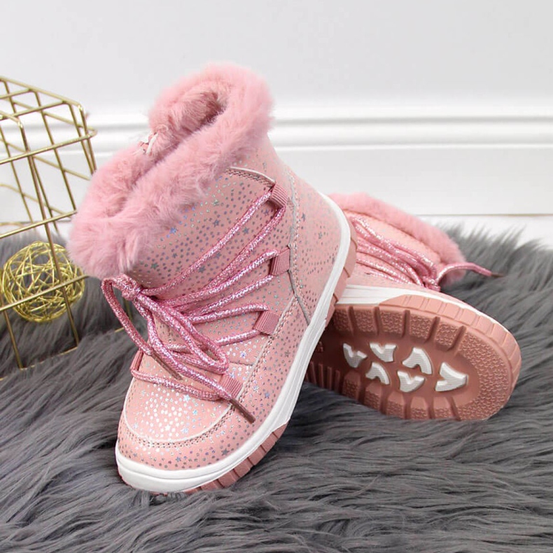 Isolierte Stiefel Jr EVE325B rosa weiß 2