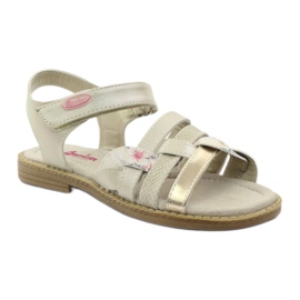 American Club Amerikanische Sandalen Gladiatori Beige Golden 1