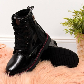 Isolierte Lackstiefel Jr EVE327A schwarz weiß 2