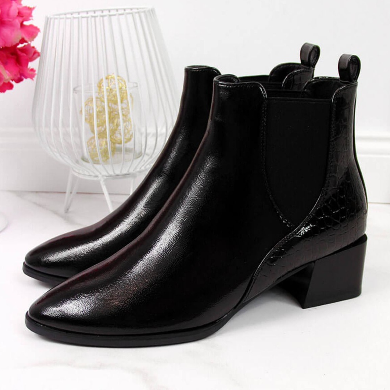 Lackierte Chelsea Boots Sergio Leone W SK340A schwarz 1
