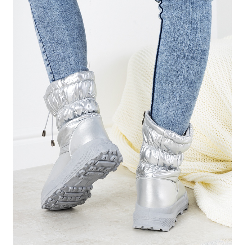 Silberne Schneestiefel mit Houle-Manschetten silber- 2
