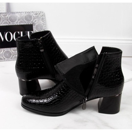 Hochhackige Stiefel mit Schlangenhaut Potocki W WOL30A schwarz 1