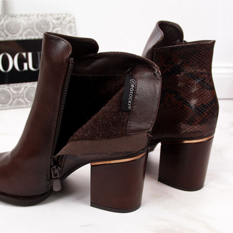 Stiefel isoliert Schlangenhaut Potocki W WOL31B braun 2
