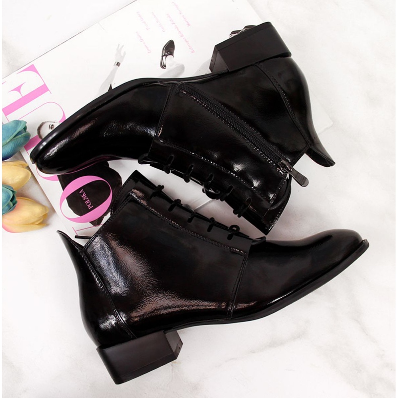 Stiefel unisoliert lackiert Potocki W WOL33A schwarz 1